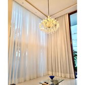 Imagem da oferta Cortina Linho Flame Gaze Trilho Suíço 6,00m X 2,80m Sanca Alta Cor Palha Off White Pilli Enxovais