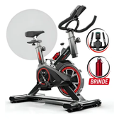 Imagem da oferta Bicicleta Ergométrica Bike Spinning 6kg Sensação inércia Fitness Preto e Vermelho Sevenfit Para Cardio E Musculaçã