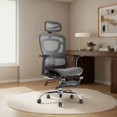 Imagem da oferta Cadeira De Escritório Ergonômica Mônaco Bt07 Luvinco Malha Respirável Com Suporte Lombar Adaptável Apoio Para Pés Retrátil Encosto Ajustável Seis Posi