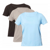 Imagem da oferta Kit Com 3 Blusas Feminina Decote Redondo Volare