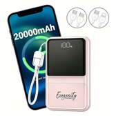 Imagem da oferta Power Bank 20000 mAh Universal com Carga Rápida 22.5W e 2 Cabos Integrados