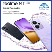 Imagem da oferta Realme 14T 5G, 256GB, 8GB RAM, Tela de 120Hz, Câmera de 50MP, Bateria de 6000mAh, NFC