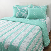 Imagem da oferta Enxoval Cama Queen Camberra Esmeralda 7 Peças 100% Algodão - Casa & Conforto