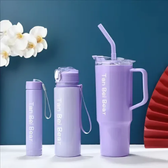 Imagem da oferta Kit 3 Garrafas Água Academia Corrida Squeeze Motivacional Roxo