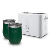 Imagem da oferta Torradeira Elétrica Ichef Breakfast mais Copos Térmico Com Tampa iChef Smart Cup 350 ml Verde