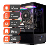 Imagem da oferta PC Gamer Forge AMD Ryzen 5 5600GT 8GB DDR4 SSD 240GB 400W 80 Plus