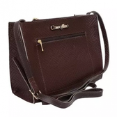 Imagem da oferta Bolsa Couro Fino Pequena com Zíper Frontal E Alça Regulável - Cafe