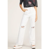 Imagem da oferta Calça Jeans Vero Moda Wide Leg Destroyed Branca
