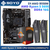 Imagem da oferta Kit Placa Mãe Soyo AMD b550m + Processador Ryzen 5 5600 + Memória RAM 2x8GB DDR4 3200mhz
