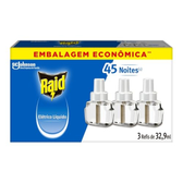 Imagem da oferta Raid Repelente Eletrico Líquido, 45 Noites de Proteção, 3 Refis de 32,9ml