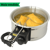 Imagem da oferta Fritadeira Elétrica De Pastel Tacho 5 Litros Redonda Inox