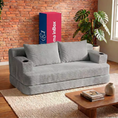 Imagem da oferta Sofá Cama Nami 1,50m Xpand Tech Tecido Velourê Cama inBox - Cinza