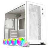 Imagem da oferta Gabinete Gamer Aigo Darkflash Ds5000 Mesh com 5 Fans Branco + Water Cooler Aigo Darkflash Radiant DC480