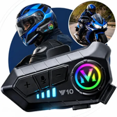 Imagem da oferta Fone De Ouvido Para Capacete Intercomunicador Bluetooth Headset Rgb Sem Fio Música GPS Chamadas Handsfree Alta Potênci