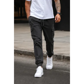 Imagem da oferta Calça Cargo Para Homem Slim Com Elastano Esportiva Preto G 44