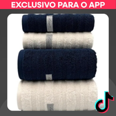 Imagem da oferta KitJogo 4 Toalhas de Spa (2 Banho e 2 Rosto) Grande 100% Algodão Grossa Super Luxo Premium Macia Absorção Superior