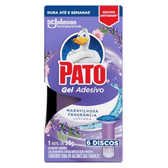 Imagem da oferta Pato Desodorizador Sanitário Gel Adesivo 1 Refil Lavanda, Limpeza Banheiro, 6 Discos