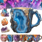 Imagem da oferta Caneca de café de cristal mineral multicolorido caneca de cristal mineral natural canecas de natal de cristal colorid