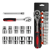 Imagem da oferta Conjunto De Chaves De 12 Catraca Reversível 8-24 Mm Crv Ve Vermelho