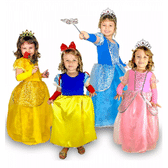 Imagem da oferta Vestido Fantasia Infantil Princesas Com Luva Coroa E Varinha