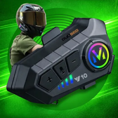 Imagem da oferta Fone De Ouvido Para Capacete Moto Bluetooth Headset RGB Sem Fio Com Microfone Música GPS Chamadas Compatível Com Capacete Aberto Fechado