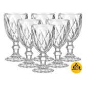 Imagem da oferta Jogo 6 Taças De Vidro 310ml Diamond Transparente P Suco Transparente
