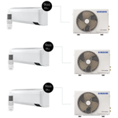 Imagem da oferta Kit Ar Condicionado 9.000 Btu Sem Vento Samsung WindFree Quente e Frio 220V - F-3X-09ASHABWK