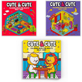 Imagem da oferta Livros de Colorir Adulto Coleção Cute & Cute Coloring Book for Adults Special - Bold Easy - 3 Unidades