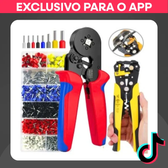 Imagem da oferta Kit Alicate Crimpar Descascador 1200 Terminais Ilhós Tubular