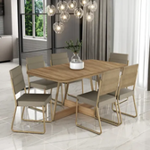 Imagem da oferta Conjunto Sala de Jantar 6 Cadeiras Charlotte Carraro Dourado