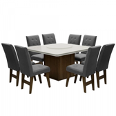 Imagem da oferta Conjunto de Mesa para Sala de Jantar com 8 Cadeiras Esparta-Dobue