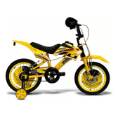 Imagem da oferta Bicicleta Infantil Aro 16 Unitoys Moto Cross Amarela com Rodas de Treinamento