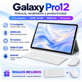 Imagem da oferta Galaxy Pro12 Tablet | 16GB RAM 512GB | 11.6" HD Screen | 8800mAh | Android 15 | 5G | W