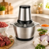 Imagem da oferta Multiprocessador Triturador Moedor 2 Litros Inox 110v Elétrico De Alimentos Processador Picador De Cozinha Cozinheira C