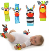 Imagem da oferta Kit Meias e Pulseiras com Chocalho para Bebê 4 Peças Infantis