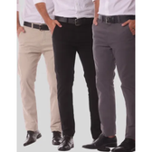 Imagem da oferta Kit 3 Calça Masculina Sarja Slim Alfaitaria Esporte Fino