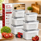 Imagem da oferta Kit 6 Organizadores Geladeira Alimentos Transparente