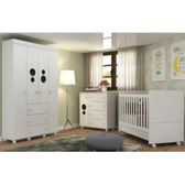 Imagem da oferta Quarto Bebê Completo Infantil Com Guarda-roupa Cômoda Berço E Colchão Incluso Pimpolho Multimóveis Branco 3 Anos De Garantia