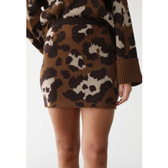 Imagem da oferta Saia Tricot FARM Curta Selva Retro Marrom