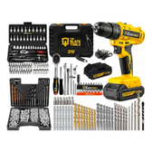 Imagem da oferta Furadeira Parafusadeira 2 Bateria 21v 10mm + 349 Acessórios
