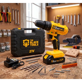 Imagem da oferta Parafusadeira Furadeira 21v 2 Baterias Profissional Bivolt Amarelo 127220v 5060hz