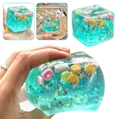 Imagem da oferta Azul Verde Estrela Peixe Espremendo Squishy Stress Balls Cube-Ocean sensory Autismo Fidget Toy