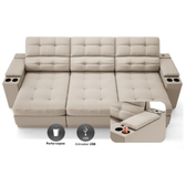 Imagem da oferta Sofá 4 Lugares Retrátil Reclinável Velosuede Neon Next Sofás