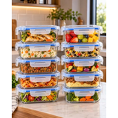 Imagem da oferta Kit 10 Potes Herméticos de Vidro 640ml