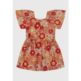 Imagem da oferta Vestido Infantil Elian Floral Decote Quadrado Coral