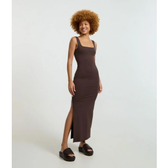Imagem da oferta Vestido Long Midi em Poliamida com Decote nas Costas