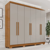 Imagem da oferta Guarda-roupa Casal 6 Portas 2 Gavetas França Espresso Móveis cor cinamomo off-white