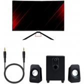 Imagem da oferta Combo Gamer Monitor Shin Kai 24" Curvo Caixas de Som 2.1 com Subwoofer 20w e Cabo P2 de 1,2mt - WI411K