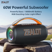 Imagem da oferta Caixa de Som Zealot P12 60W Bluetooth portátil com IPX6 à prova d'água