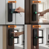 Imagem da oferta Fechadura Eletrônica Digital Bbg Smart Lock Biometria Preta